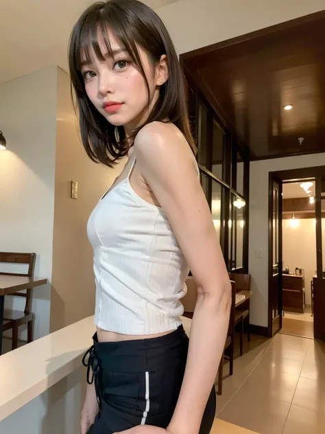 ((Best of the highest quality, 8k, Masterpiece, raw photo: 1.2)), (Sharp focus: 1.2), (1 AESPA, slim body type female, 21 y/o: 1.1), (solo: 1.28), (realistic, photo-realistic:1.37), cute face, finely eyes, (droopy eyes: 1.32), (Emphasize prominent aegyo-sa...