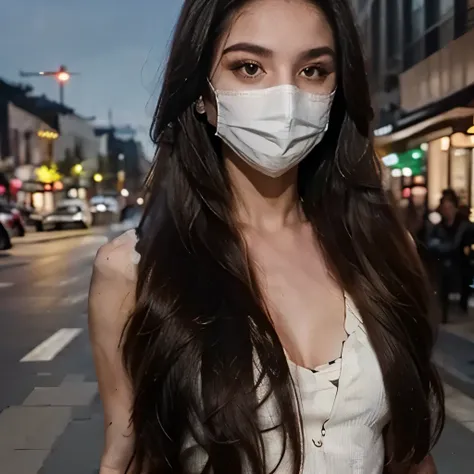 1girl, Very Long Hair, Mask, Best Quality, Accurate, 