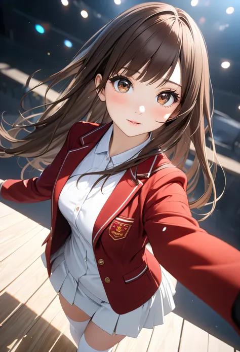 (( masterpiece,  better quality ,  High resolution, UHD, perfect pixels ,  depth of field, 4k, RTX, hdr))), 1 girl, single, alone, beautiful anime girl,  beautiful artistic style,  Anime character , (( long hair , fringe,  dark brown hair )), (brown eyes: ...