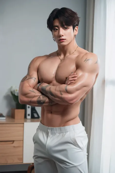 Jungkook BTS,  muscular and prominent