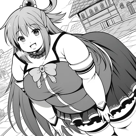 score_9, score_8_up, score_7_up, source_anime,
konosubaaqua, aqua (konosuba), long hair, hair ornament, very long hair, hair rings, single hair ring, hair bobbles, monochrome, greyscale,
skirt, shirt, thighhighs, bare shoulders, detached sleeves, white thi...