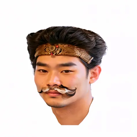 a close up of a man with a mustache and a beard, south east asian with round face, asian face, inspired by Adam Dario Keel, inspired by Yang Borun, jimins grecian nose, inspired by Shang Xi, inspired by Huang Shen, inspired by I Ketut Soki, thawan duchanee...