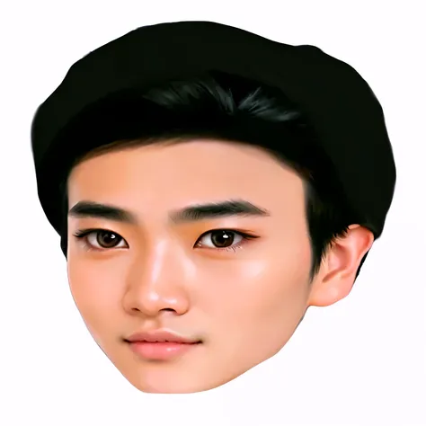 a close up of a person wearing a hat and a black shirt, inspired by Zhang Han, with very highly detailed face, south east asian with round face, detailed face of a asian boy, highly_detailed_face!!!, highy detailed face, inspired by Huang Gongwang, single ...