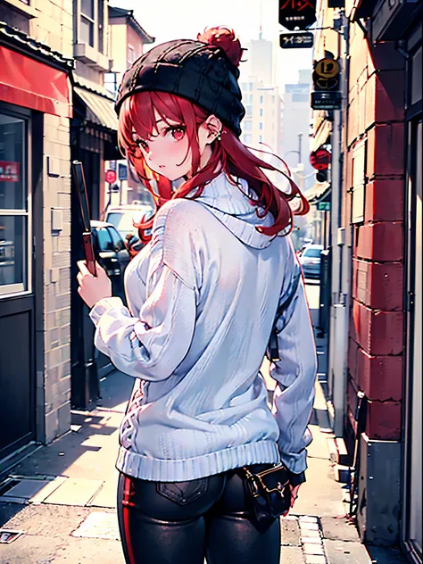 (Approaching:1.3),Realistic, best quality,  super detailed, High-quality CG rendering,  THE MOST DELICATE AND BEAUTIFUL ,  high definition , (female 1 person), ( best quality,4K,8k,masterpiece:1.2), (Bright Red Hair:1.5),( short long hair:1.5),(Red eyes:1....