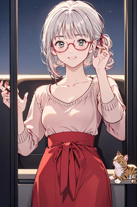 (8k、top-quality、masterpiece:1.2)、(Realistic、Ultra-detailed、 super A high resolution 、 1 girl, ,Beautifully detailed face, perfect body for a lawn,(( ponytails bleeding from the vagina、 Silver Hair)),((Daytime)),narrow、( slim waist :1.3)、 beautiful detai...