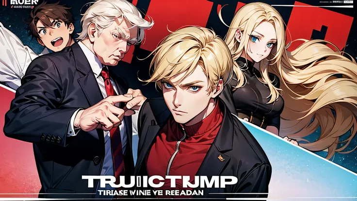 donald trump anime poster