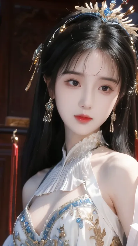 （8K， The quality is the best，masterpiece：1.2）， super detailed， Professional lighting， The quality is the best， ultra high resolution，visually stunning，（ 1 girl：1.1），（Song dynasty costume 、Headdress），Real human skin，（Perfect body 1.3） super delicate face 。