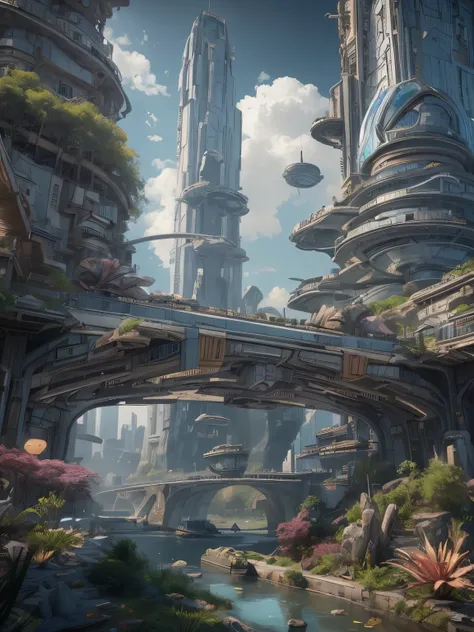 unreal engine:1.4,UHD,Best quality:1.4, fotorrealist:1.4, Masterpiece:1.8, unearthly, , Colonization of a new planet, gloomy atmosphere, a lot of alien vegetation, Intricate flowers, Alien Creatures, wild atmosphere, aggressive environment, amazing, stunni...