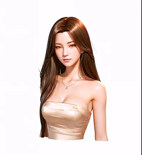 a woman in a strapless dress with long hair, inspired by Sim Sa-jeong, smooth anime cg art, tifa, glamorous tifa lockheart, seductive tifa lockhart portrait, beautiful alluring anime woman, tifa lockhart portrait, realistic artstyle, tifa lockhart, tifa lo...