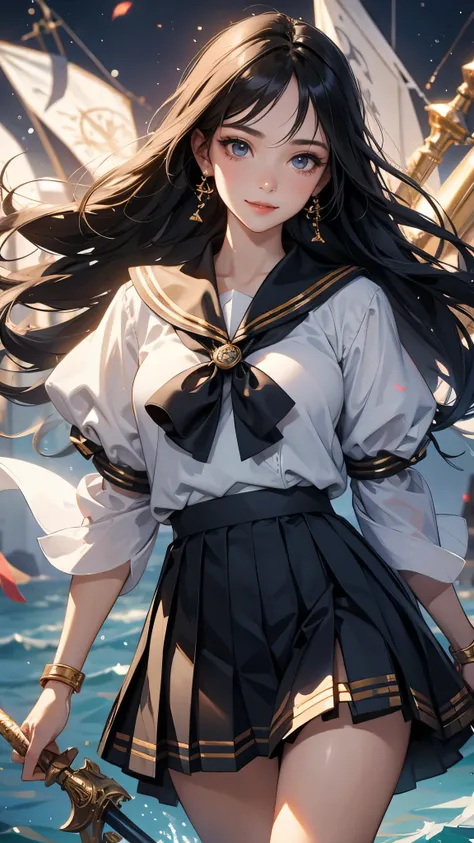 (( best quality)),( ultra high resolution),( super detailed),( detailed description ),(( best CG )),(masterpiece), Highly Detailed Art ,( Art with precise details :1.5), (A woman transferred to a fantasy world:1.8),( A beautifully arranged face :1.5),(smil...