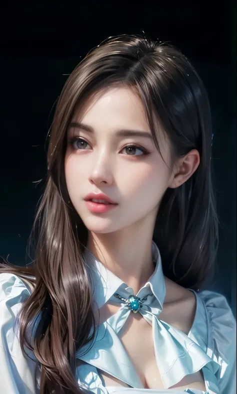 (8k, RAW photos, photorealistic: 1.25), (lip gloss, eyelashes, shiny face, shiny skin, top quality, ultra high resolution, depth of field, chromatic aberration, caustics, broadlighting, natural shading, kpop idol) Gentle, goddessy happiness watching viewer...