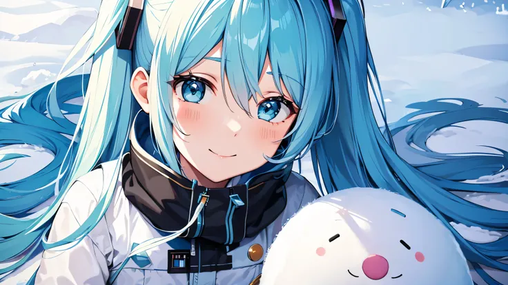  Hatsune Miku、snowミク、smile、winter、snow