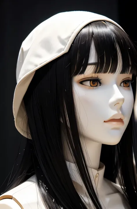 Full body mannequin, The mannequin is a woman, The mannequin is 30 year old Yuki,The mannequin is 165 cm tall , Mannequins have white skin mannequins have long black hair mannequins have straight bangs, Mannequin has a thin face,The mannequin is wearing a ...