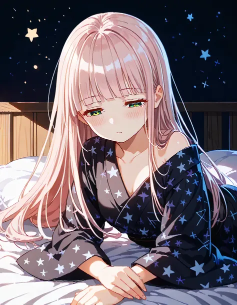 luzao(EOE),one girl,solo,best quality, masterpiece, ,,break,1girl,(at room,bed,blur background),,break, super detailed skin,very high resolution, very aesthetic, by famous artist, 8k, 16k,,beauty illustration,photoshop_(small),,(night,weak Lighting),best w...