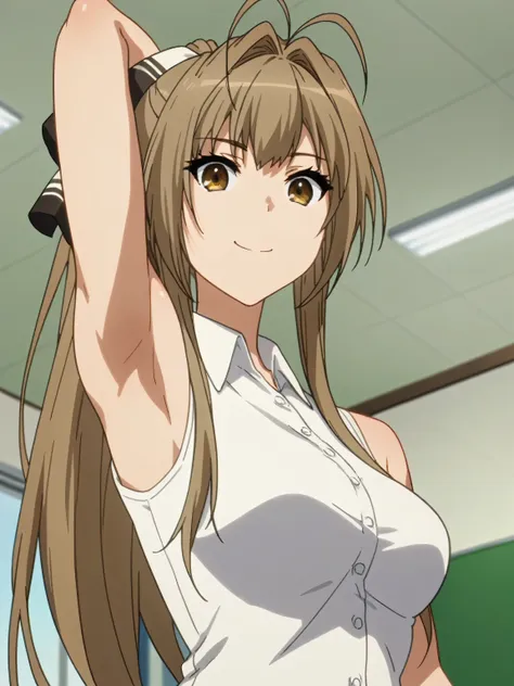 score_9, score_8_up, score_7_up, source_anime, anime screencap, 1girl, solo, long hair, ponytail, brown hair, antenna hair, hair...