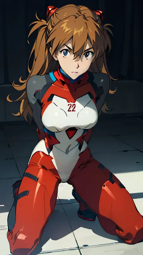 Asuka Langley, bodysuit with mouth, headgear , PLUG SUIT, red bodysuit with mouth, small breasts, natural light, masterpiece, Very detailedな, absurd, best quality, Very detailed, detailed face ,Particles of light, illumination, ( Very detailed:1.2),( ...