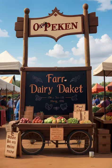 Open market photo with sign with the name “Fair Day”