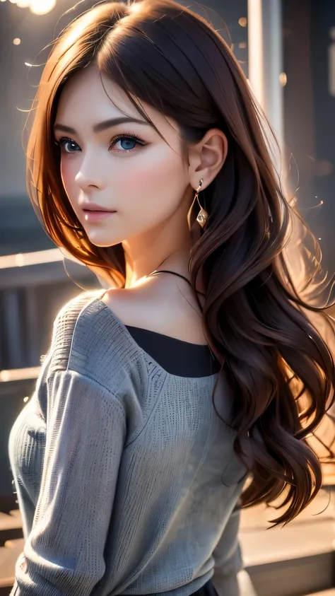 (Representative Works:1.3)、(8k、Realistic、 RAW photo、 Max Image:1.4)、(30 year old mature woman)、 small face、 Facial beauty、(Realistic Face)、 no makeup in the coal mine、  natural makeup、light makeup、 (  lots of dark brown hair)、 beautiful hairstyle、Realistic...