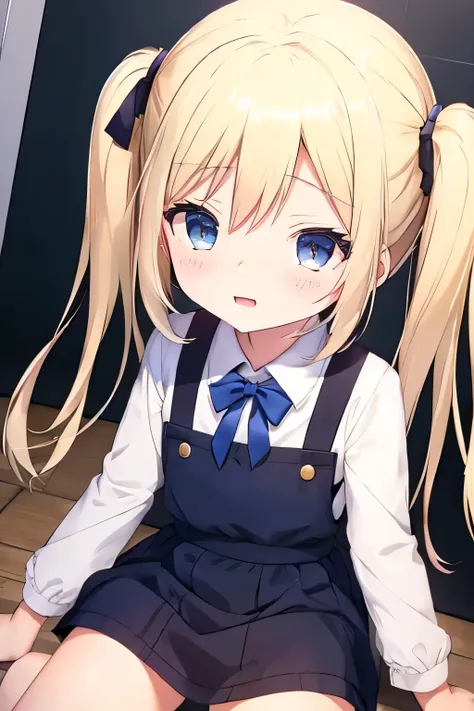 Young Loli girl, blue eyes, blonde hair in pigtails, while being fucked from behind