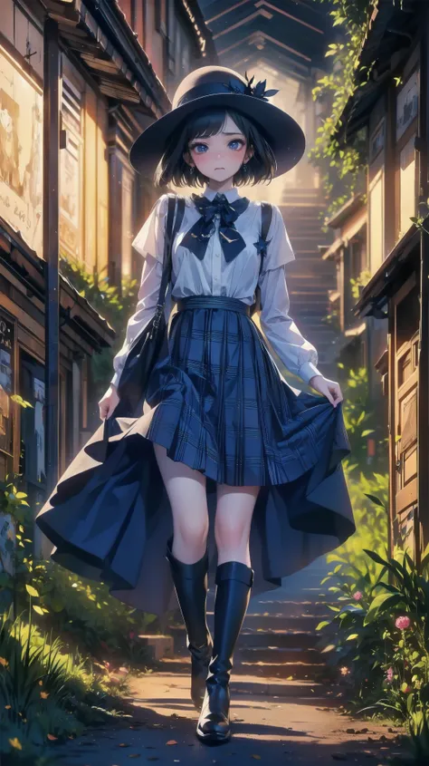 ( best quality、16k、masterpiece、 ultra high resolution、Impressionism 、 photorealistic:1.2)、 COWBOY SHOOTING 、 sharp concentration、 detailed face and eyes are trees 々 walking down the street lined with {x}々 group , March, during butn, in butn, Golden butn, G...