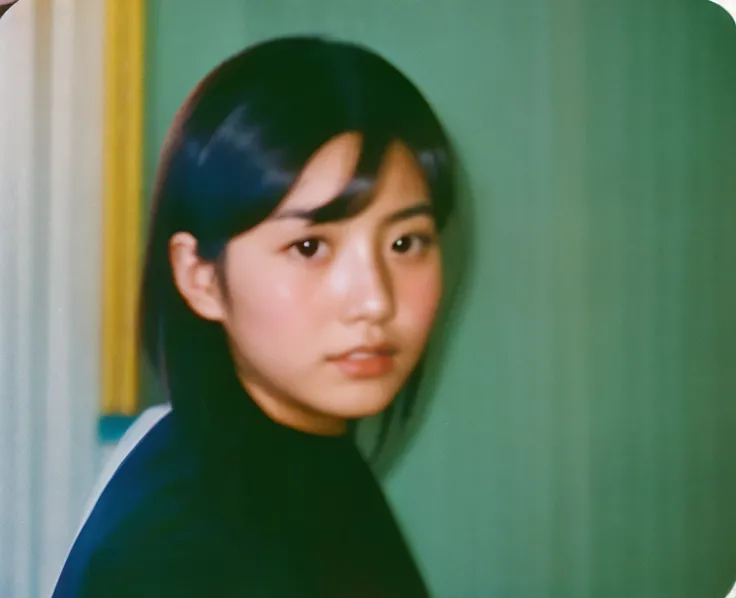  COLOR UNSHARP MASKING QUALITY . ( EXTREMELY SMALL YOUNG JAPANESE WOMAN LIKE LUCIA ZARATE). Thick outline. Blurry photo. COLOR SLIDE FILM . 1958.