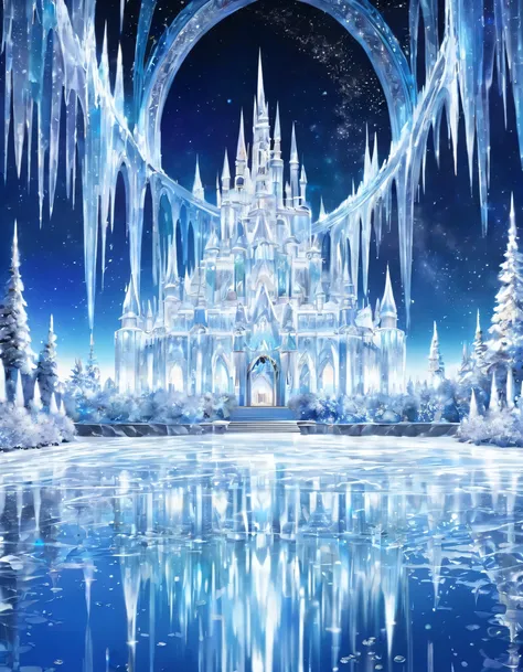 Scenery of a glittering ice castle