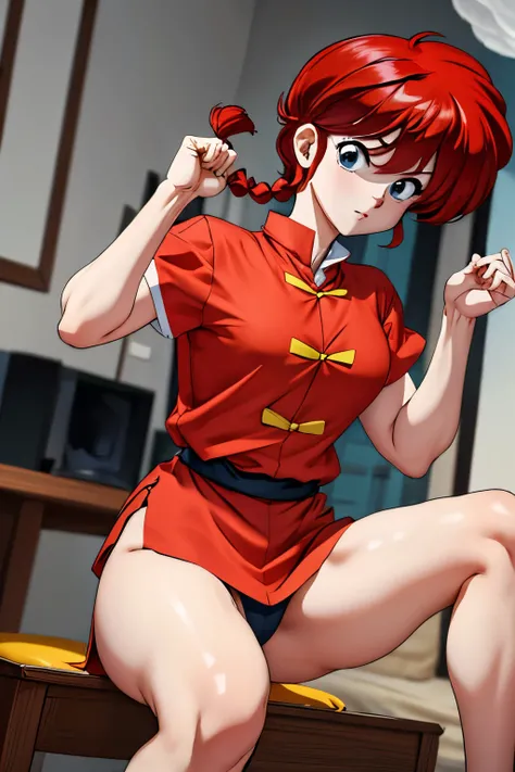 (8k, foto RAW, Mejor Calidad, masterpiece:1.2),    Ranma Chan, RanmaRedShirt,