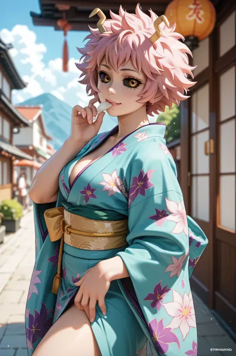 Ashido Mina from my hero academia in kimono