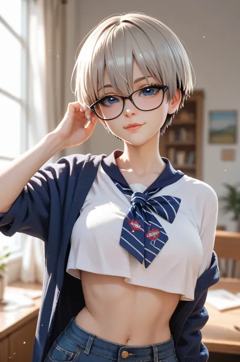 Uzaki hana in glasses