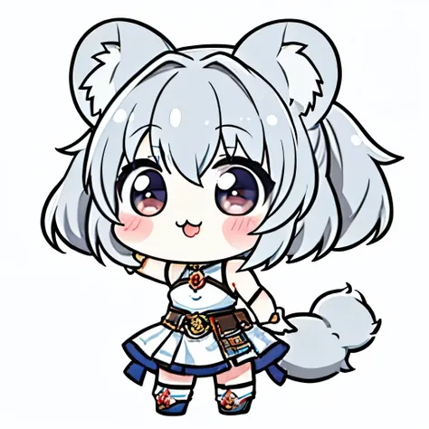 best quality,masterpiece,Chibi character,(cute:1.5), fantasy ,koala,biceps,White background