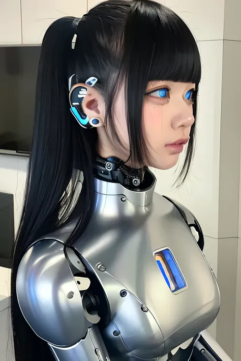 masterpiece, best quality, extremely detailed,  japaese android girl,plump , control panels,android,droid,mechanical hand, robot...