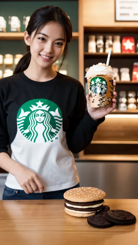 Starbucks logo mixed with oreo and McDonalds