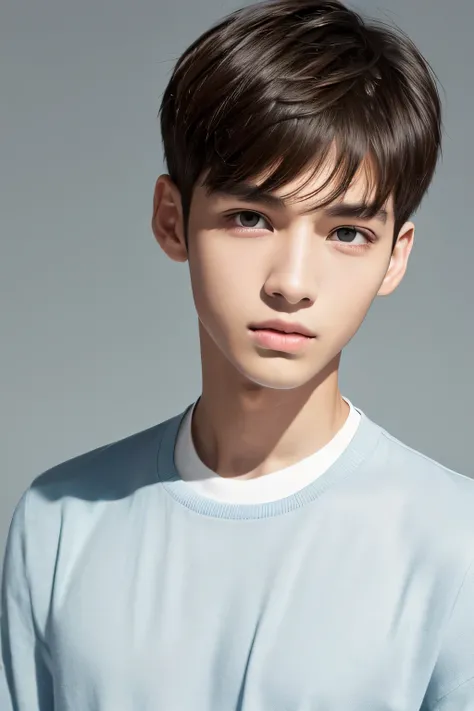 young man,	cool，thin lips,single layer