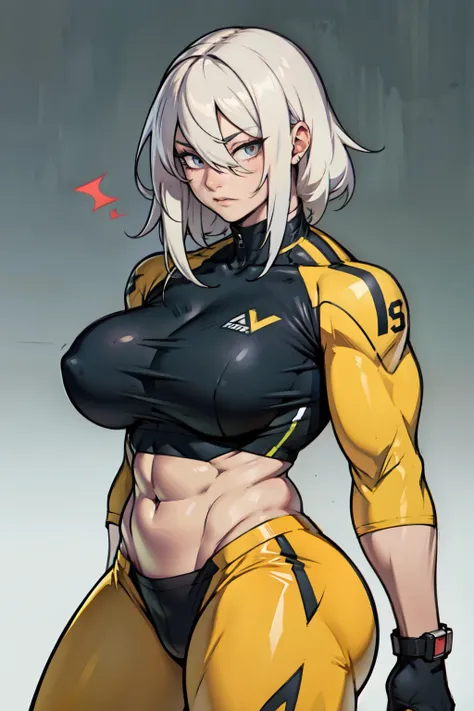 perfect female anatomy muscular girl big breasts empty eyes embarrassed grey hair amber eyes pale skin perfect female anatomy perfect female anatomy