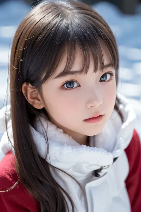 1girl, (a beauty girl, delicate girl, beautiful girl, innocent girl:1.3), (10yo:1.3),
break, (winter clothes:1.2),
break, (shooting from above, lying, snow background:1.3),
break, very fine eyes, (symmetrical eyes:1.3),
break, (flat breasts:0.5), (round fa...