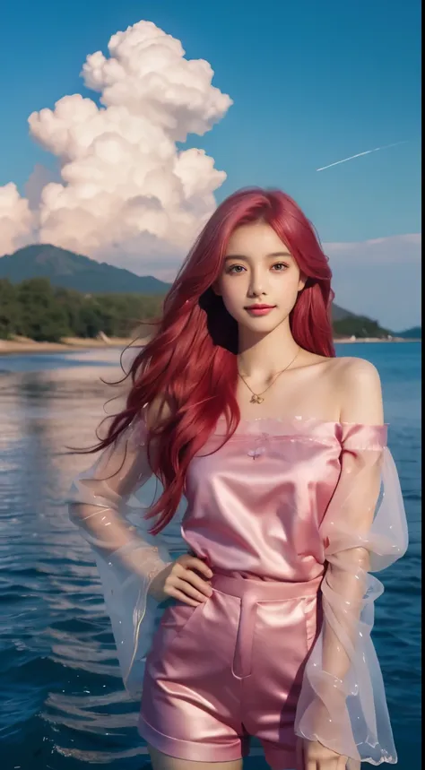 photorealisti, surrealism painting, photorealistic Realism, (extremelydetailed8Kwallpaper), (Extremely refined and beautiful), (tmasterpiece), (best qualtiy: 1.5), ( ultra-high resolution: 1.3), Detailed skins, ultra - detailed, (Long pink hair color:1.2),...