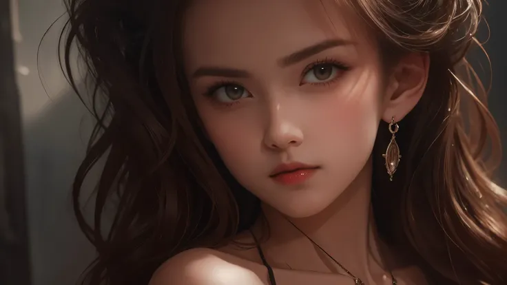 A stunning masterpiece by Luis Royo, featuring a top-quality and realistic portrayal of a beautiful girl with shiny, natural skin texture. This surreal portrait captures the essence of youth and beauty, with intricate details on the girls two arms and two ...