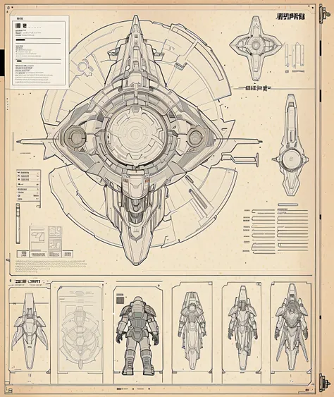 Line art,  Artbook ,  character sheet, 8k,  best quality,  design, spaceship  design, equipment  design