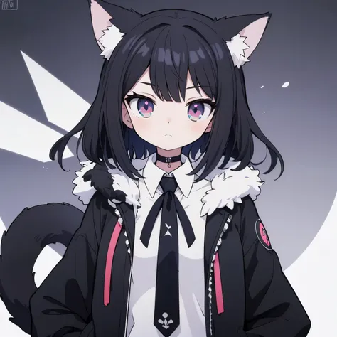 a drawing of a cat with a skull and crossbone on its chest, fursona wearing stylish clothes, female fursona, 1 7 - year - old anime goth girl, digital art from danganronpa, black short hair, furry fursona, gloomy style, discord pfp, an anthro wolf, female ...