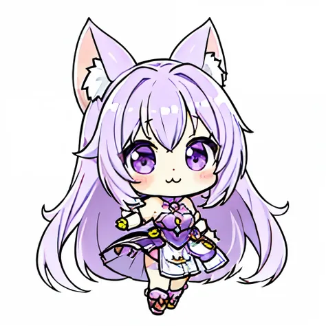 best quality,masterpiece,Chibi character,(cute:1.5), fantasy standing in a church,lilac,biceps,White background