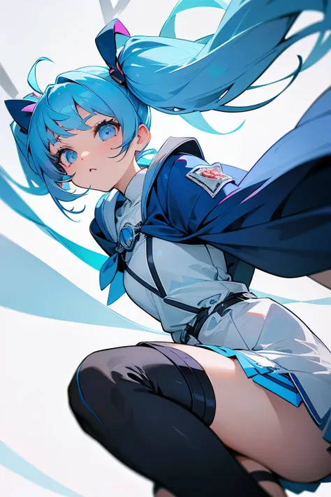 Girl Girl Twin Tails Light Blue Hair Long Twin Tail RPG Role Playing Game Game Game World High Quality One Girl Solo