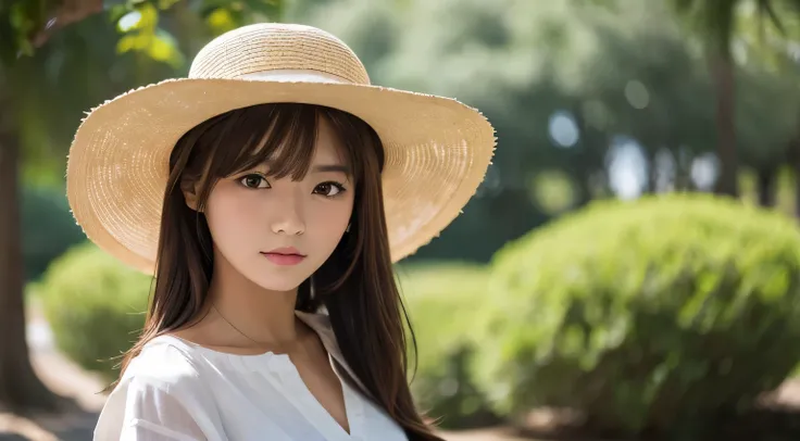 High Definition, 4K, Photo Quality, Realistic Stick, Soft Light Source, Wide Shot, Japanese, One Girl, Pretty Girl, 20 years old, Brown Eyes, Parted Bangs, Brown Hair, Medium Hair, Looking At Camera, Upper Body.
Season: summer.
Costume: linen set-up, Panam...