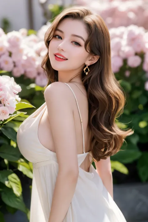 Beautiful black and brown medium hair realistic girl、18 year old girl、very sexy and realistic photos、from the chest up、Angle that emphasizes the face、Focus on the face、Ethereal beauty, Shiny beautiful hair、waves of long hair cascade down her shoulders, ((d...