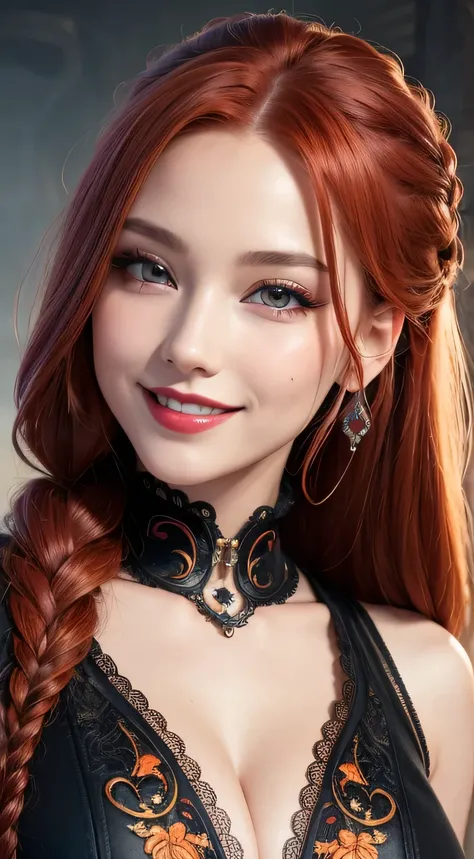 Unbeatable masterpiece, Ultra photo realism, Perfect artwork, Intricate details, Best quality, Strong light, High contrast, steampunk black sexy vest, Zip open, cleavage, Full Body(Masterpiece) , (Best quality) , (extremely detailed wallpaper CG unity 8k) ...