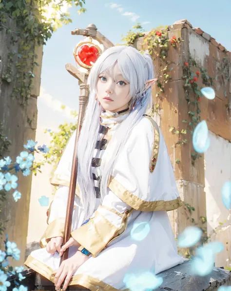 ((freiren_Frieren: Beyond Journeys End)),((realistic, photorealistic)),(highlight hair)), Light reflection, (( HD )),((upper body)), (((best quality, masterpiece))), (masterpiece) (best quality) (detail) (8k) (HDR) (wallpaper) (cinematic lighting) (sharp f...