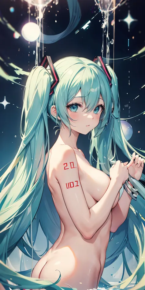 nude, Hatsune Miku , fellas, bukkake