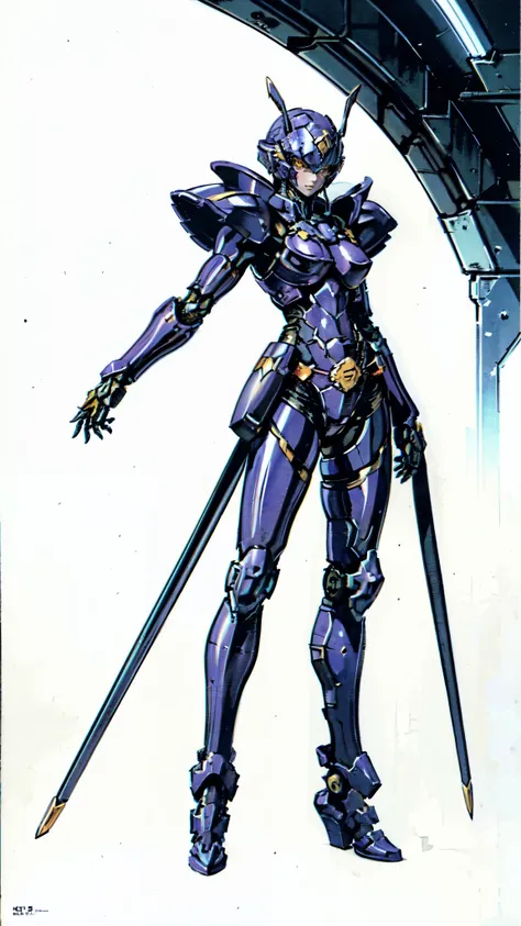 (masterpiece:1.5, best quality:1.5, extremely delicate:1.5), a woman wearing a full-face helmet, high-tech biomimetic armored combat suit, (a composite layered chest armor), the design balances heavy with agility, fully enclosed shoulder guards, matching a...