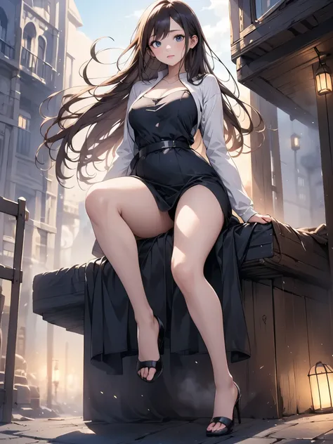 (1girl, masterpiece:1.5),(best quality, highest quality, Highest Resolution, ,Detailed depiction,Detailed Images:1.3),((whole body from toes to head, Including face)), 4K,Beautiful woman, ((High heels)),slender anime girl, Age 25,(,slender girl, European:1...