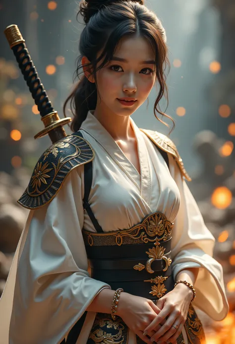(8k, best quality, masterpiece), (Realistic, photoRealistic: 1.37), super detailed, one girl who is at ease , { Princess Night with Light }, Wide angle , Big bouncy breasts , Very delicate depiction , MINIATURE PAINTING , detailed...
