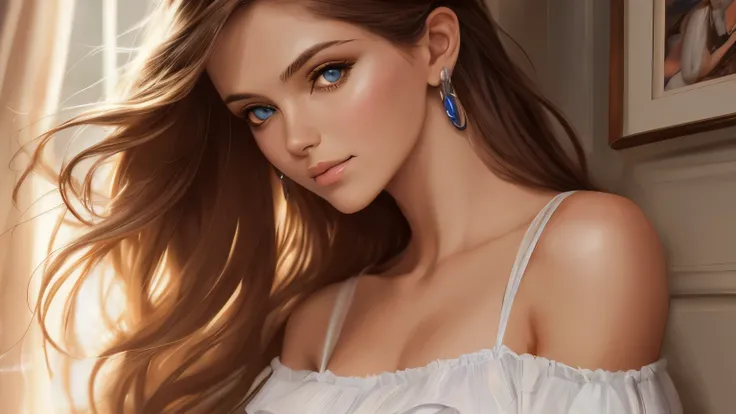 (Hyper Real), (illustration), (high res), (8k), (extremely detail), (Best Illustrations), ( beautiful detailed eyes ), (The best of the best quality), (Super Sperm Details ), (  Masterpiece ), ( ，Desktop Wallpaper ), ( detailed face ), milky white， white s...